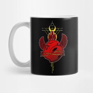 Flames Heart Tribal Tattoo Street Style Mug